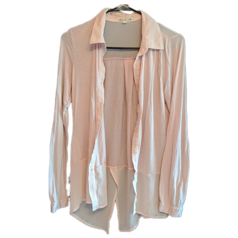 olive & oak SUPER soft pastel pink button up